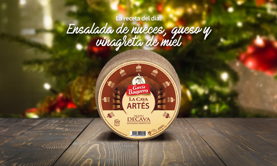#LoBuenoUne, también en Navidad: receta ensalada de nueces y queso La Cava Artés con vinagreta de miel
