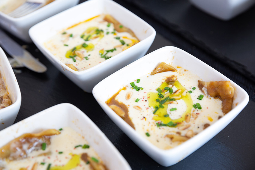 Tapa ganadora Feria de la tapa con queso de La Victoria: raviolis con rabo de toro y queso Reserva 12 meses García Baquero