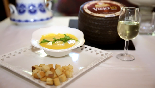 Crema de calabaza y queso