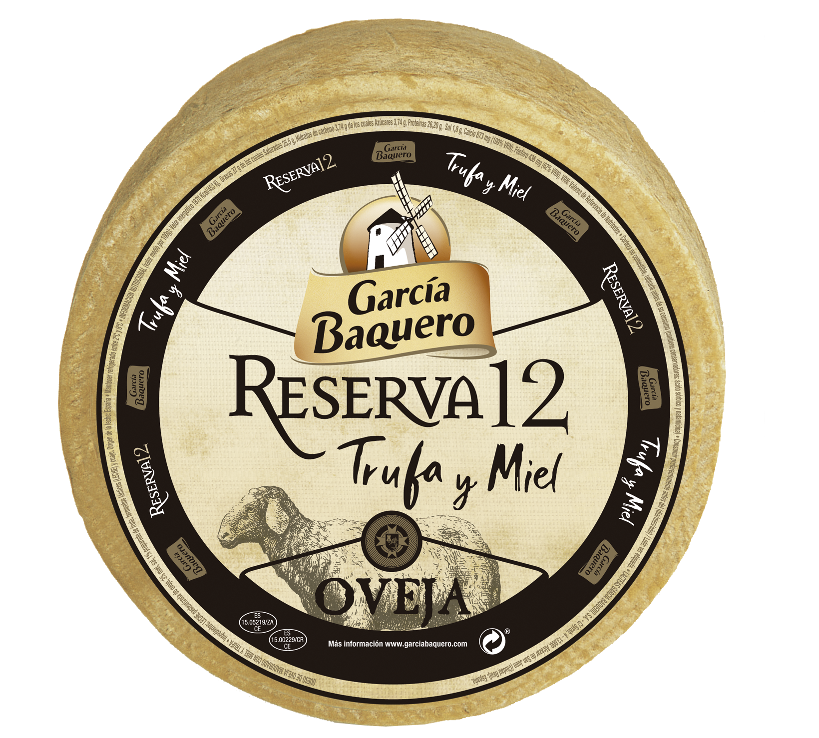 00593 - QUESO OVEJA RESERVA CON TRUFA+MIEL 3KG (2) Reserva 12 3kg